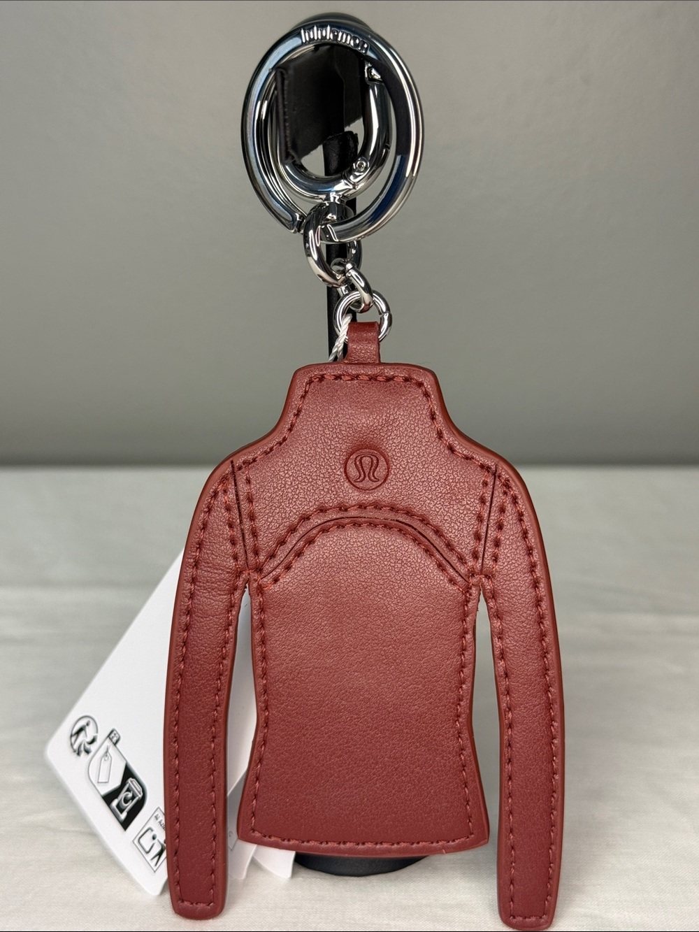 Lululemon Define Jacket Keychain Cranberry Silver NWT Carabiner Bag Charm - Picture 5 of 6